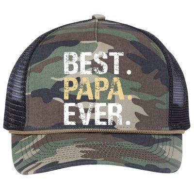 Best Papa Ever Graphic Great Fathers Day Grandparent Gifts Retro Rope Trucker Hat Cap