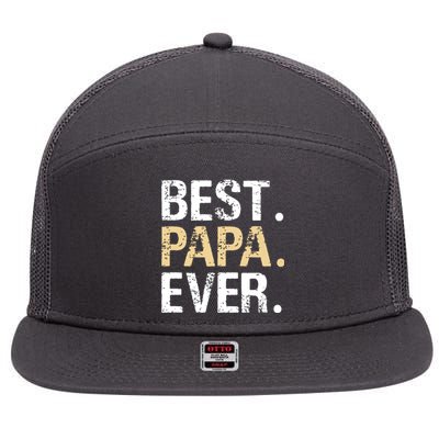 Best Papa Ever Graphic Great Fathers Day Grandparent Gifts 7 Panel Mesh Trucker Snapback Hat