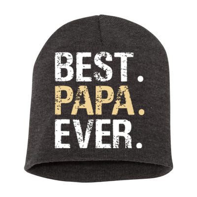 Best Papa Ever Graphic Great Fathers Day Grandparent Gifts Short Acrylic Beanie