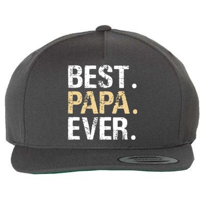 Best Papa Ever Graphic Great Fathers Day Grandparent Gifts Wool Snapback Cap