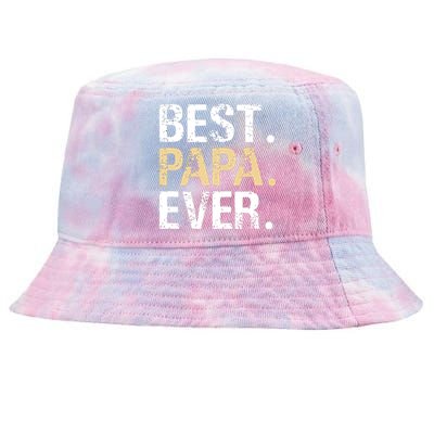 Best Papa Ever Graphic Great Fathers Day Grandparent Gifts Tie-Dyed Bucket Hat