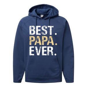 Best Papa Ever Graphic Great Fathers Day Grandparent Gifts Performance Fleece Hoodie