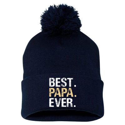 Best Papa Ever Graphic Great Fathers Day Grandparent Gifts Pom Pom 12in Knit Beanie