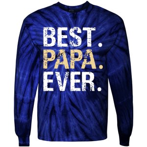 Best Papa Ever Graphic Great Fathers Day Grandparent Gifts Tie-Dye Long Sleeve Shirt