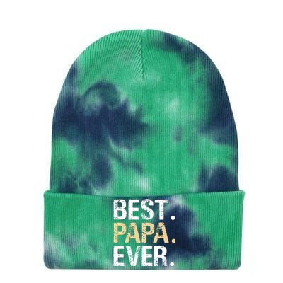 Best Papa Ever Graphic Great Fathers Day Grandparent Gifts Tie Dye 12in Knit Beanie