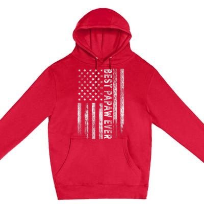 Best Papaw Ever Vintage American Flag Dad Papa Premium Pullover Hoodie