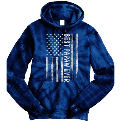 Best Papaw Ever Vintage American Flag Dad Papa Tie Dye Hoodie