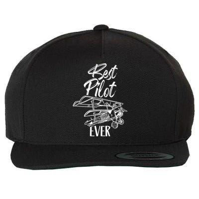 Best Pilot Ever Private Aircraft Small Airplane Gift Wool Snapback Cap