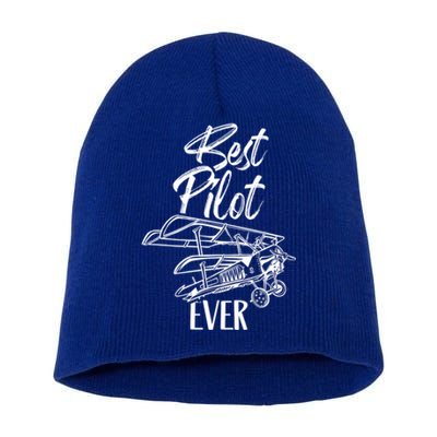 Best Pilot Ever Private Aircraft Small Airplane Gift Short Acrylic Beanie