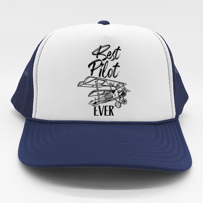 Best Pilot Ever Private Aircraft Small Airplane Gift Trucker Hat