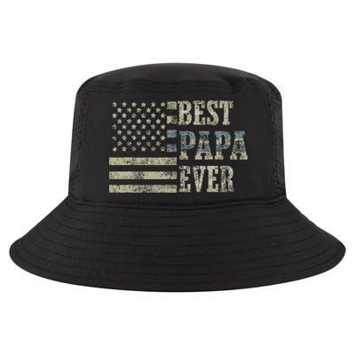 Best Papa Ever American Flag Usa Flag Cool Comfort Performance Bucket Hat