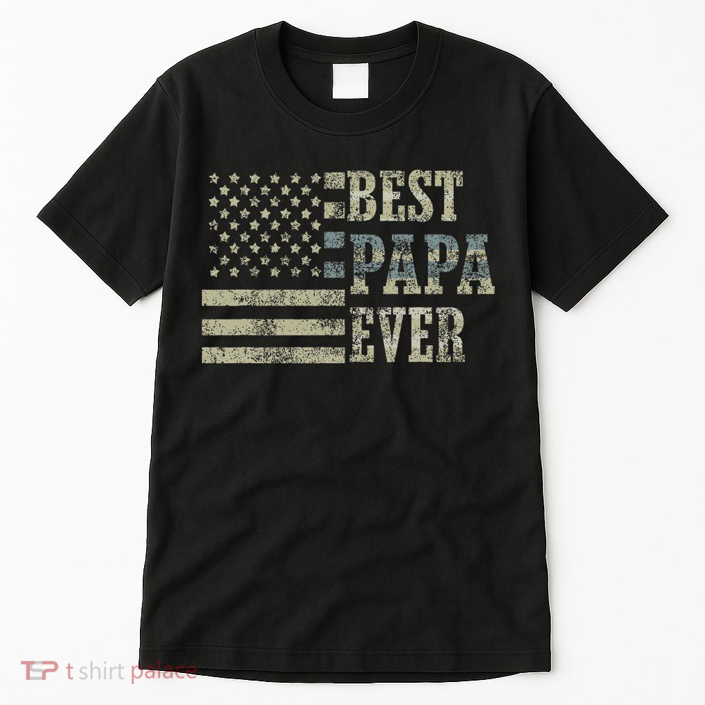 Best Papa Ever American Flag Usa Flag Tall T-Shirt