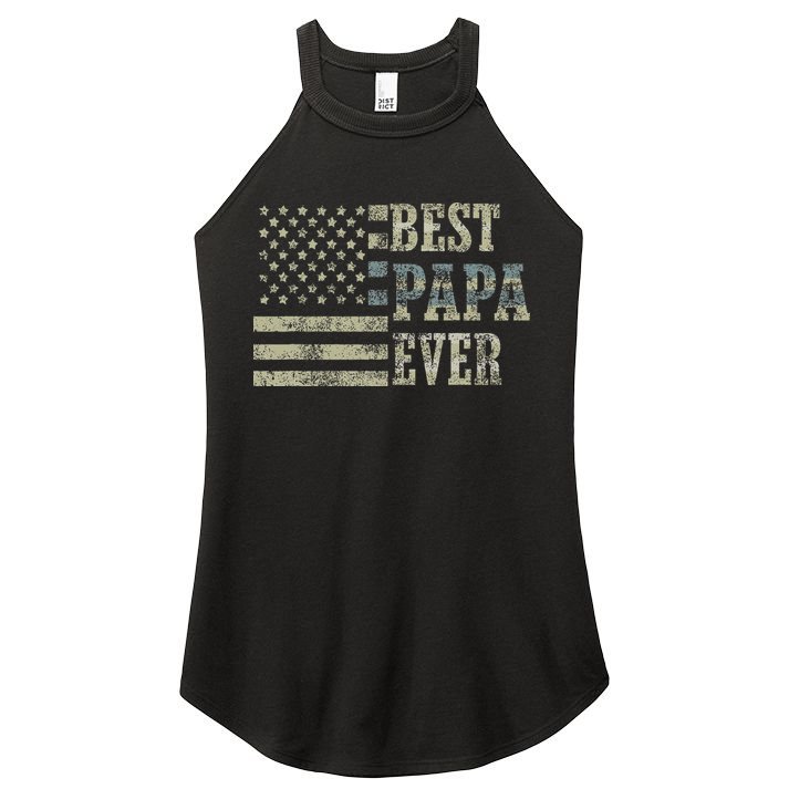 Best Papa Ever American Flag Usa Flag Women's Perfect Tri Rocker Tank