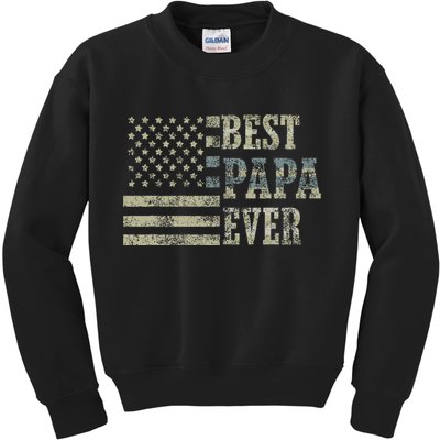Best Papa Ever American Flag Usa Flag Kids Sweatshirt
