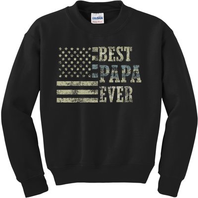 Best Papa Ever American Flag Usa Flag Kids Sweatshirt