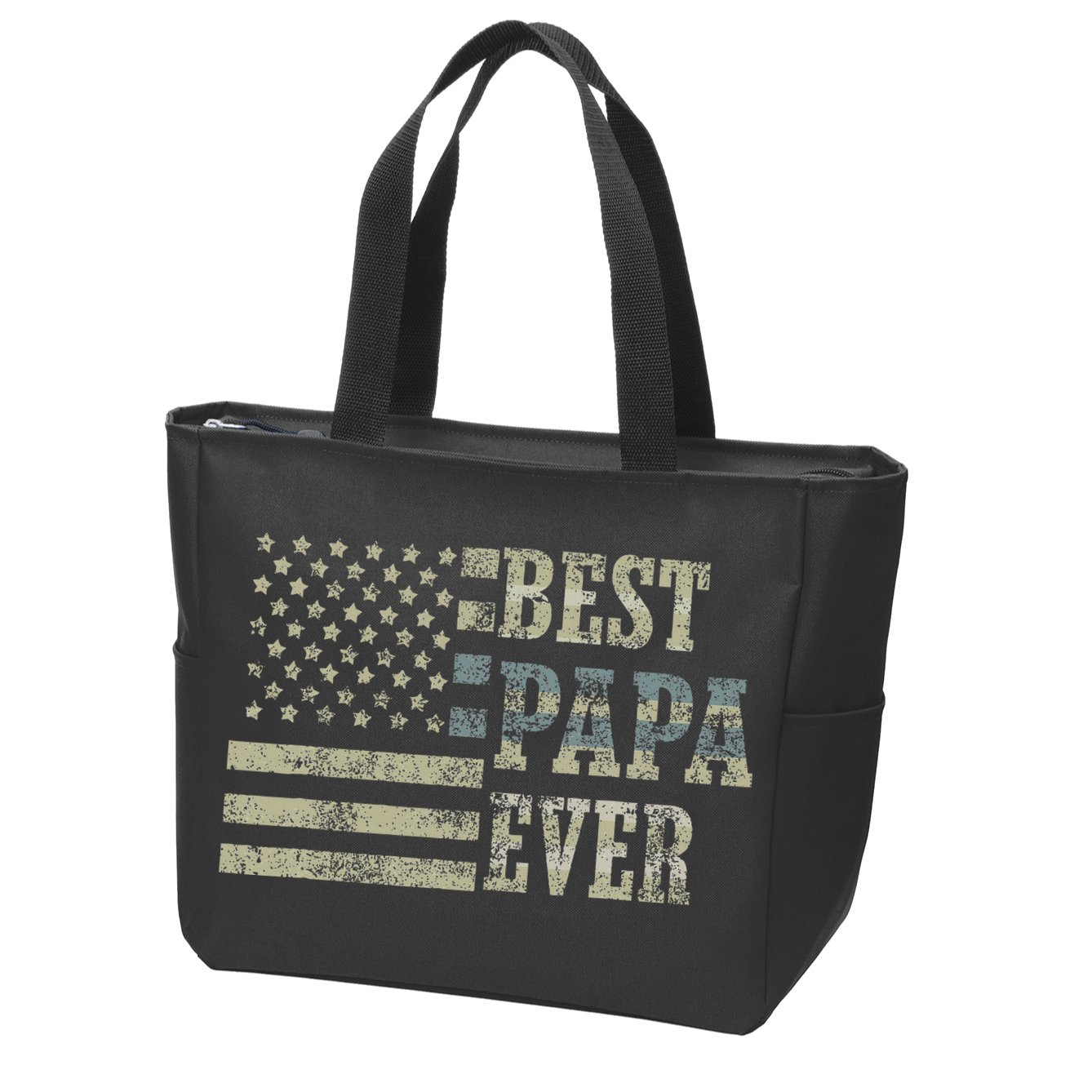 Best Papa Ever American Flag Usa Flag Zip Tote Bag