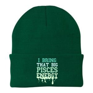 Big Pisces Energy Drip Zodiac Sign Birthday Season Knit Cap Winter Beanie