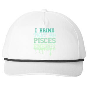 Big Pisces Energy Drip Zodiac Sign Birthday Season Snapback Five-Panel Rope Hat