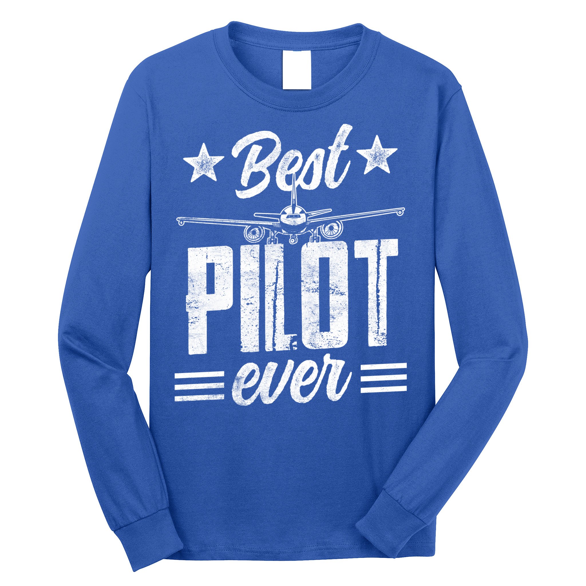 Best Pilot Ever Small Airplane Private Aircraft Meaningful Gift Long Sleeve Shirt