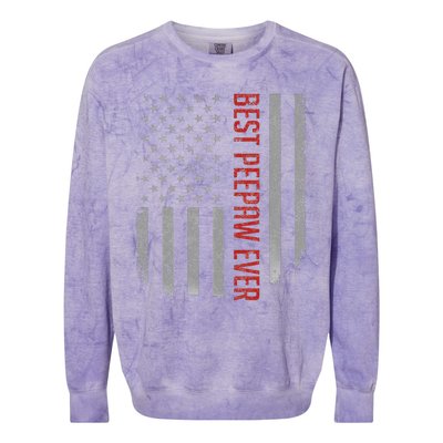 Best Peepaw Ever American Flag Gifts For Father's day Colorblast Crewneck Sweatshirt