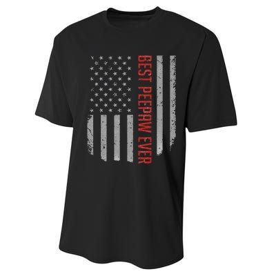 Best Peepaw Ever American Flag Gifts For Father's day Performance Sprint T-Shirt