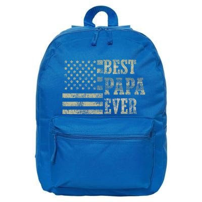 Best Papa Ever American Flag Usa Flag 16 in Basic Backpack