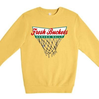 Basketball Player Fresh Buckets Served Daily Bball Premium Crewneck Sweatshirt