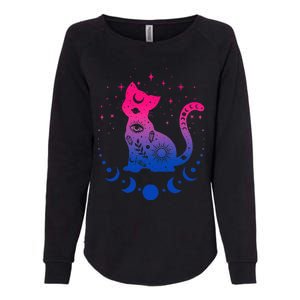 Bisexual pride flag colors, astronomy cat Womens California Wash Sweatshirt