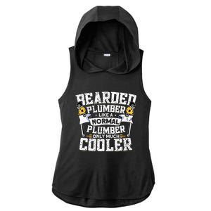 Beared Plumber Funny Plumbing Pipefitters Plumber Ladies PosiCharge Tri-Blend Wicking Draft Hoodie Tank