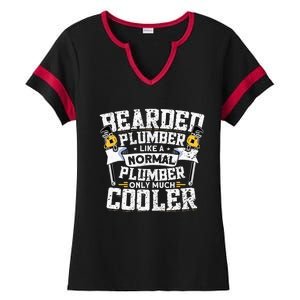 Beared Plumber Funny Plumbing Pipefitters Plumber Ladies Halftime Notch Neck Tee