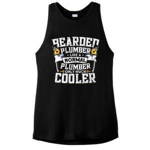 Beared Plumber Funny Plumbing Pipefitters Plumber Ladies PosiCharge Tri-Blend Wicking Tank