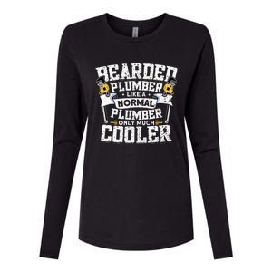 Beared Plumber Funny Plumbing Pipefitters Plumber Womens Cotton Relaxed Long Sleeve T-Shirt