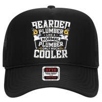 Beared Plumber Funny Plumbing Pipefitters Plumber High Crown Mesh Back Trucker Hat