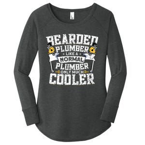 Beared Plumber Funny Plumbing Pipefitters Plumber Women's Perfect Tri Tunic Long Sleeve Shirt