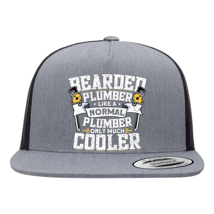 Beared Plumber Funny Plumbing Pipefitters Plumber Flat Bill Trucker Hat