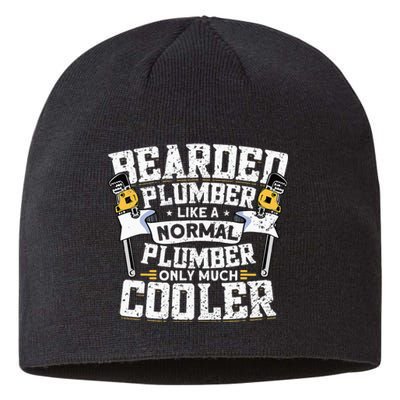 Beared Plumber Funny Plumbing Pipefitters Plumber Sustainable Beanie