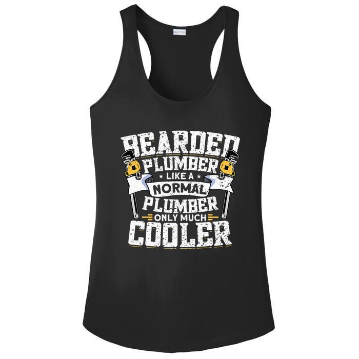 Beared Plumber Funny Plumbing Pipefitters Plumber Ladies PosiCharge Competitor Racerback Tank