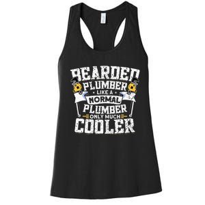 Beared Plumber Funny Plumbing Pipefitters Plumber Women's Racerback Tank