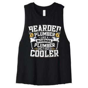 Beared Plumber Funny Plumbing Pipefitters Plumber Women's Racerback Cropped Tank