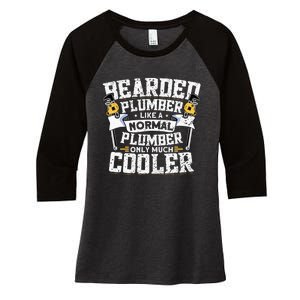 Beared Plumber Funny Plumbing Pipefitters Plumber Women's Tri-Blend 3/4-Sleeve Raglan Shirt