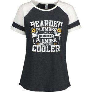 Beared Plumber Funny Plumbing Pipefitters Plumber Enza Ladies Jersey Colorblock Tee