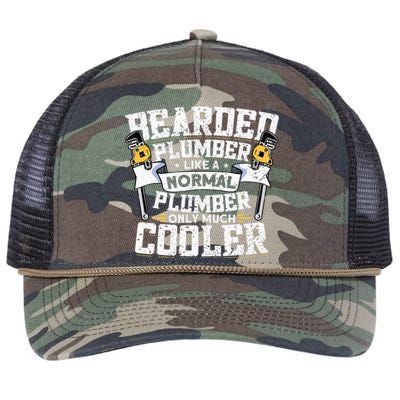 Beared Plumber Funny Plumbing Pipefitters Plumber Retro Rope Trucker Hat Cap