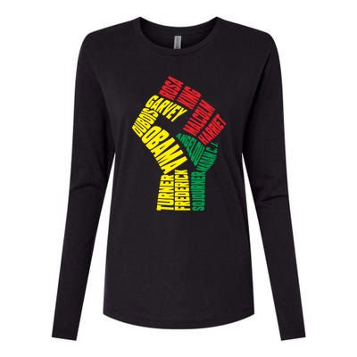 Black Power Fist Inspirational Black History Leaders Cool Gift Womens Cotton Relaxed Long Sleeve T-Shirt