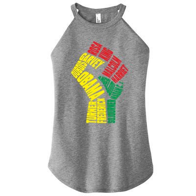 Black Power Fist Inspirational Black History Leaders Cool Gift Women’s Perfect Tri Rocker Tank