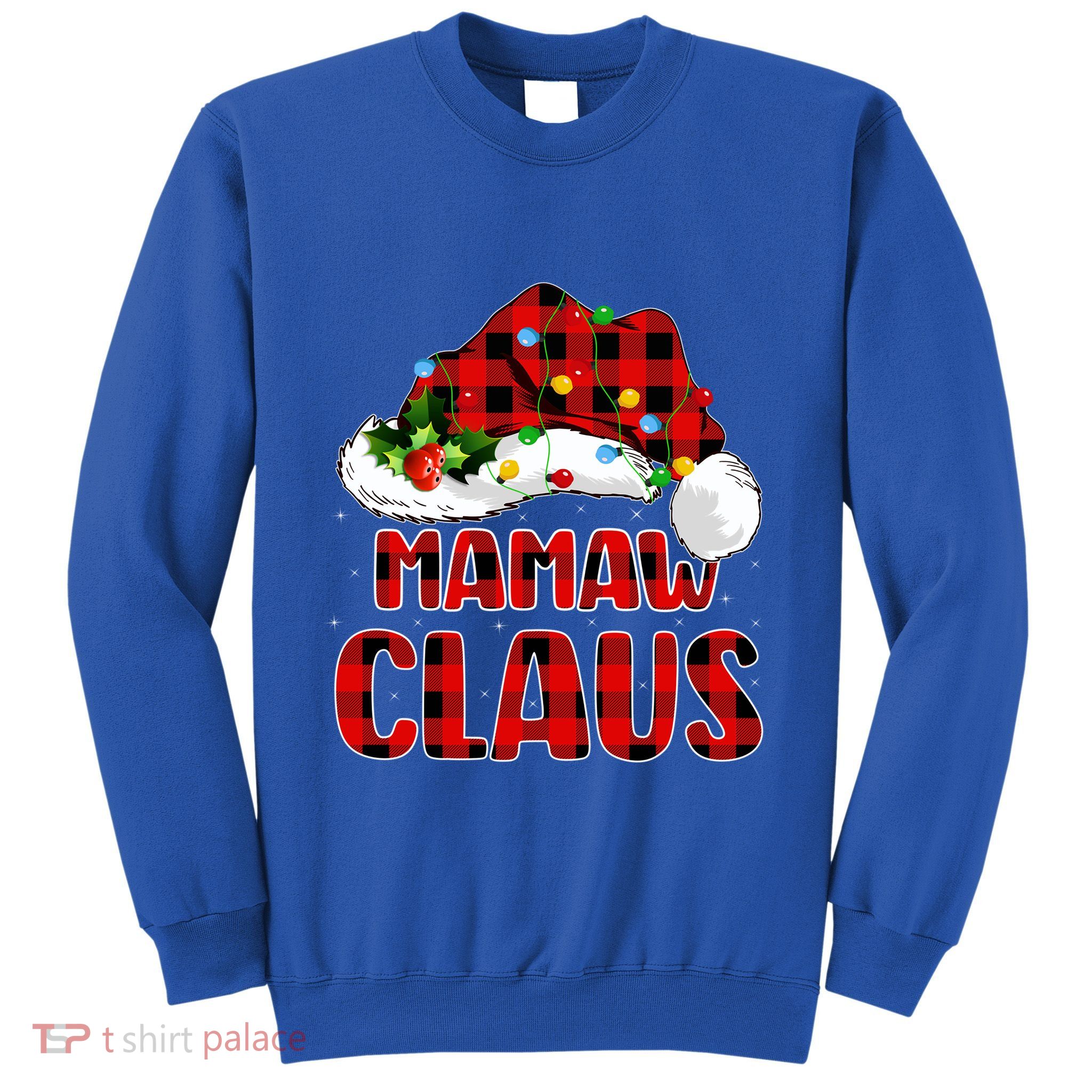Buffalo Plaid Family Matching Santa Mamaw Claus Christmas Great Gift Sweatshirt