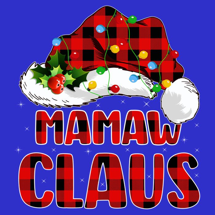 Buffalo Plaid Family Matching Santa Mamaw Claus Christmas Great Gift T-Shirt