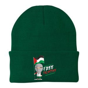 Back Print Free Palestine Flag Keffiyeh Knit Cap Winter Beanie