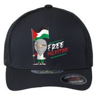 Back Print Free Palestine Flag Keffiyeh Flexfit Unipanel Trucker Cap