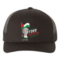 Back Print Free Palestine Flag Keffiyeh Yupoong Adult 5-Panel Trucker Hat