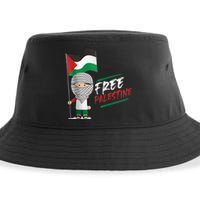 Back Print Free Palestine Flag Keffiyeh Sustainable Bucket Hat